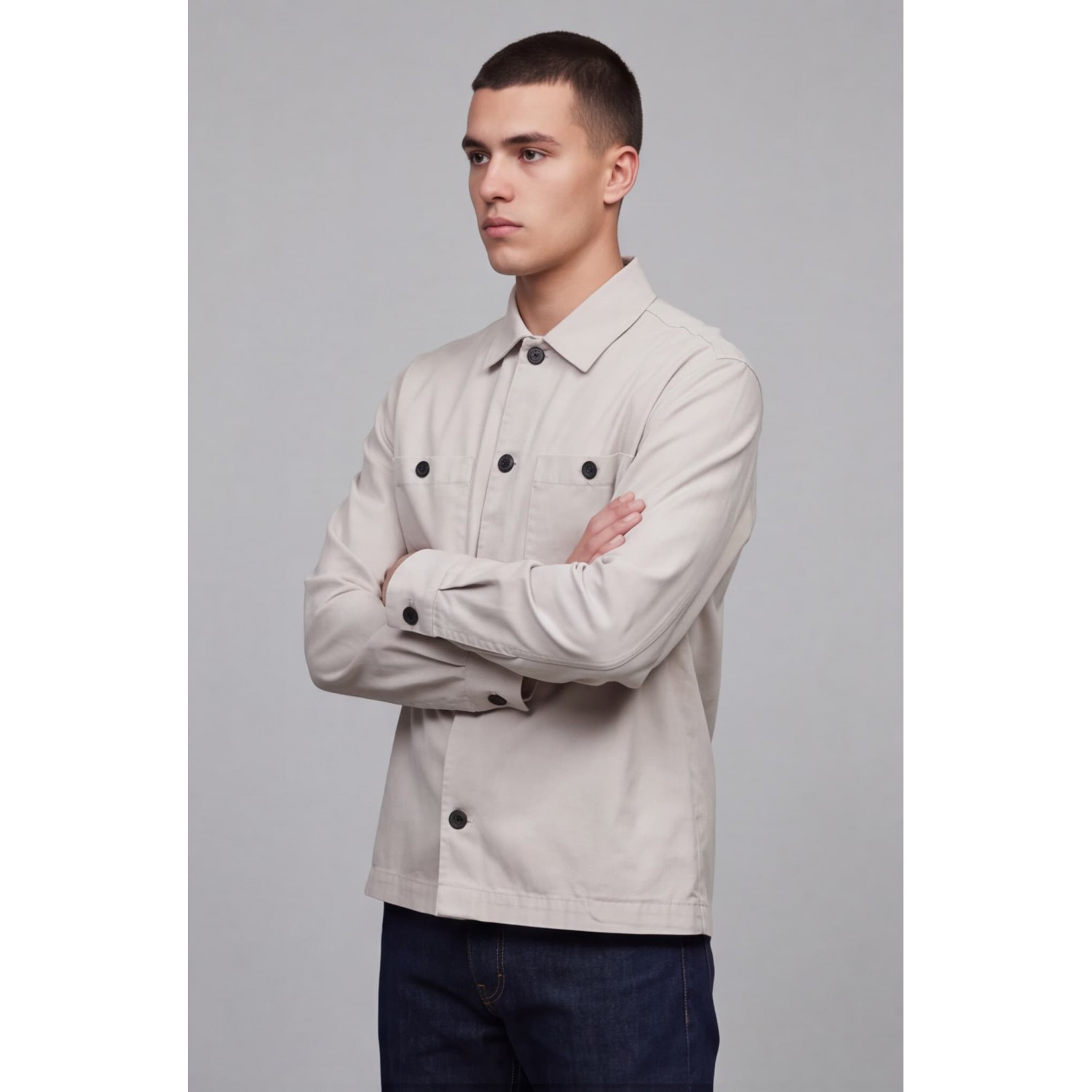 Nines Ανδρικο overshirt μακρυμάνικο 1H14700 OFF WHITE Ανδρικά