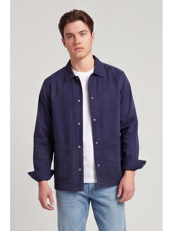 Nines Ανδρικο overshirt μακρυμάνικο 1H14700 ΜΠΛΕ
