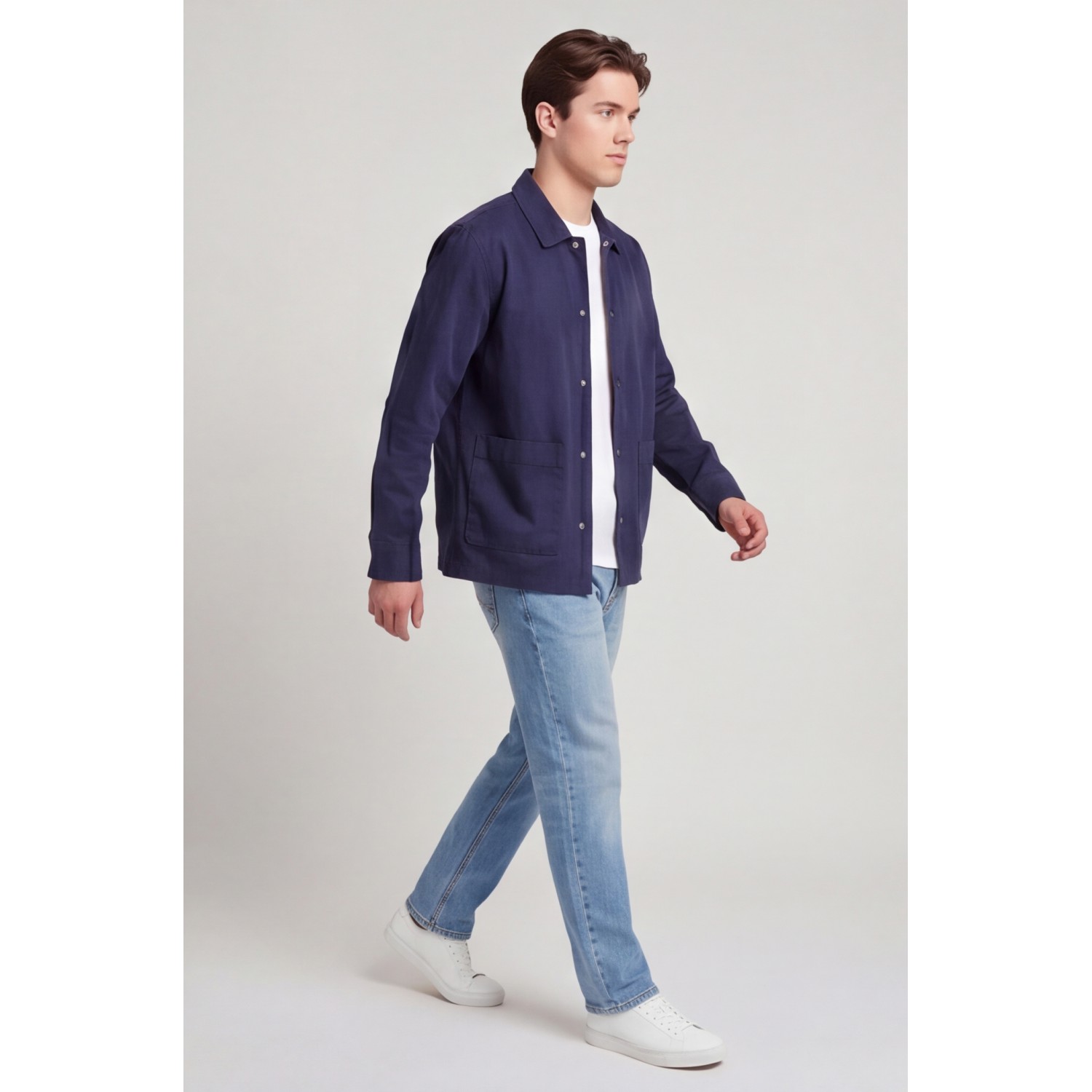 Nines Ανδρικο overshirt μακρυμάνικο 1H14700 ΜΠΛΕ Ανδρικά