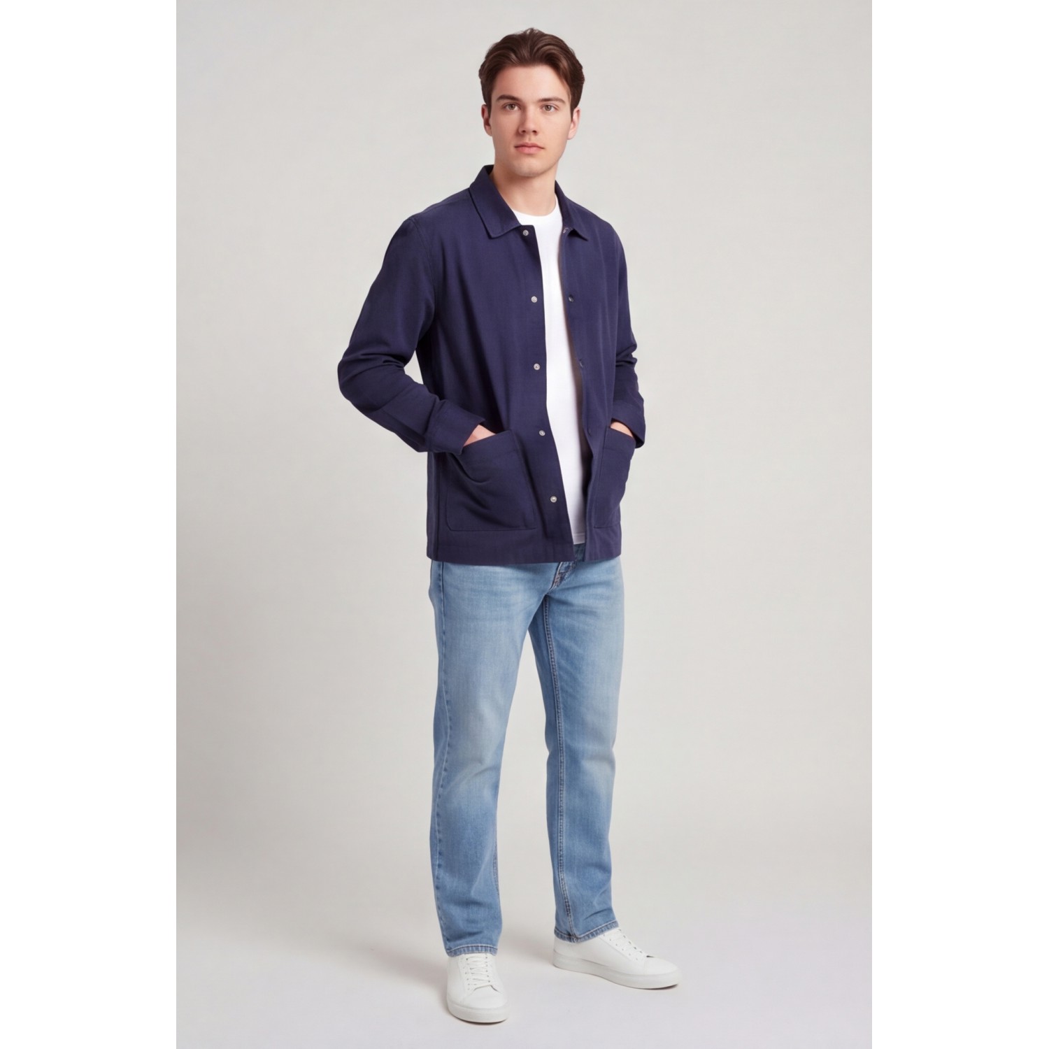 Nines Ανδρικο overshirt μακρυμάνικο 1H14700 ΜΠΛΕ Ανδρικά