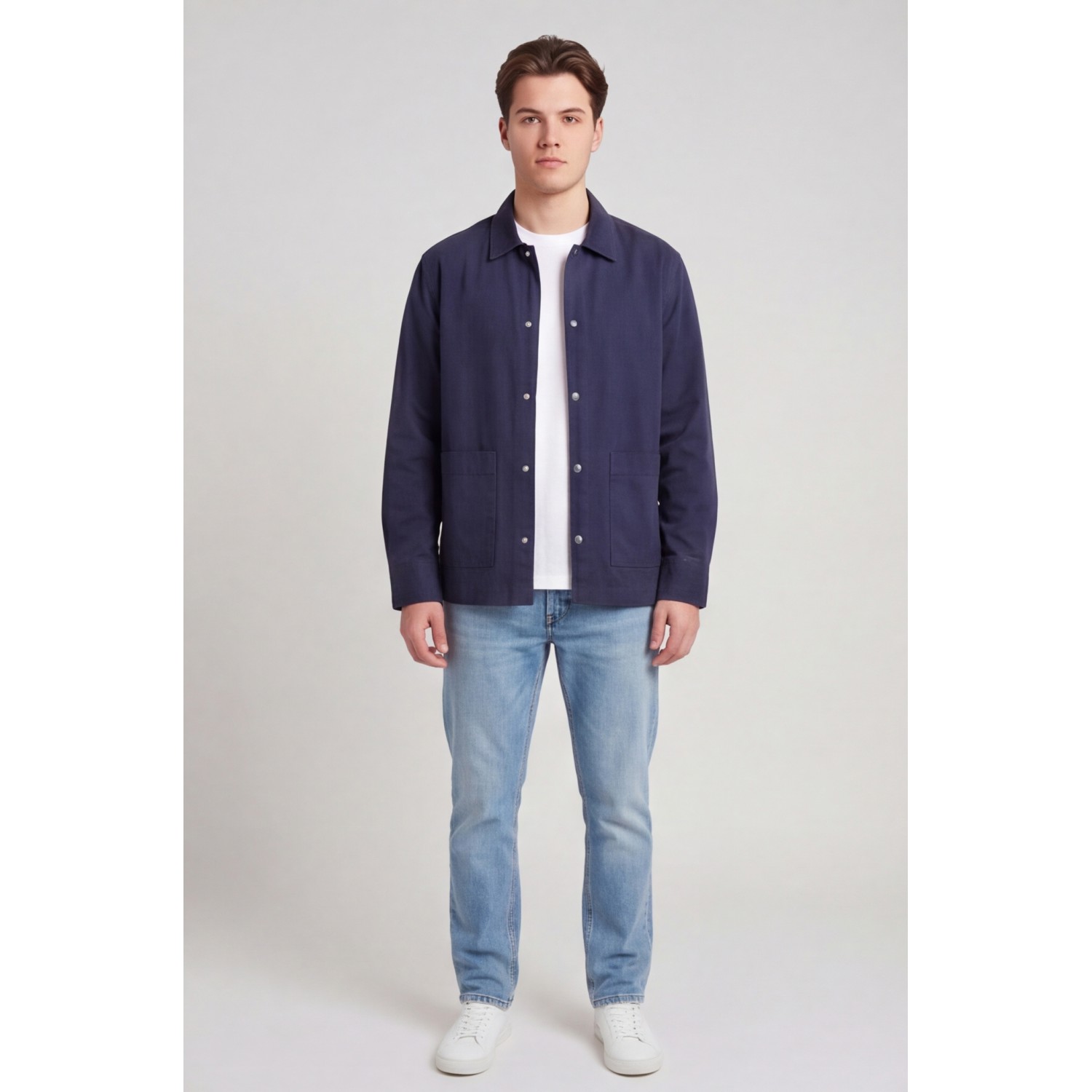 Nines Ανδρικο overshirt μακρυμάνικο 1H14700 ΜΠΛΕ Ανδρικά