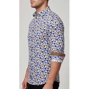 Ανδρικο πουκάμισο slim fit CND 6800/12 ΜΠΛΕ ΕΜΠΡΙΜΕ Ανδρικά