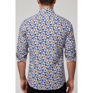 Ανδρικο πουκάμισο slim fit CND 6800/12 ΜΠΛΕ ΕΜΠΡΙΜΕ Ανδρικά