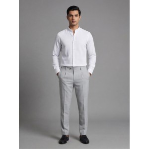 Life Style Butiken Ανδρικό Μακρυμάνικο πουκάμισο Μαο Regular Fit LS125002 Λευκό