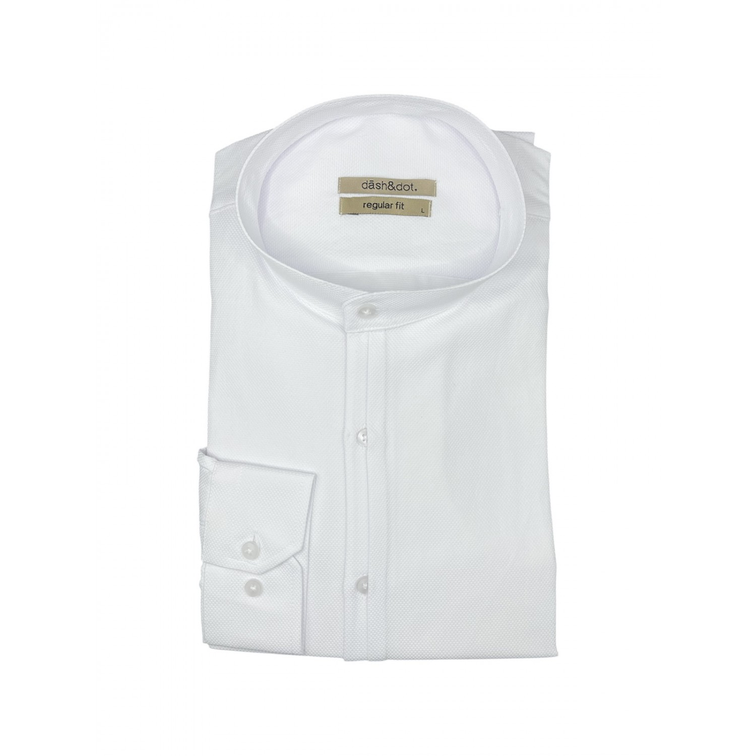 Life Style Butiken Ανδρικό Μακρυμάνικο πουκάμισο Μαο Regular Fit LS125002 Λευκό