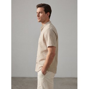 Life Style Butiken Ανδρικό Πουκάμισο Ριγέ Μαο LS12648514 Ταμπά