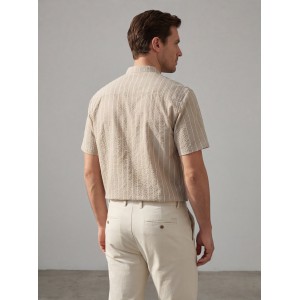 Life Style Butiken Ανδρικό Πουκάμισο Ριγέ Μαο LS12648514 Ταμπά