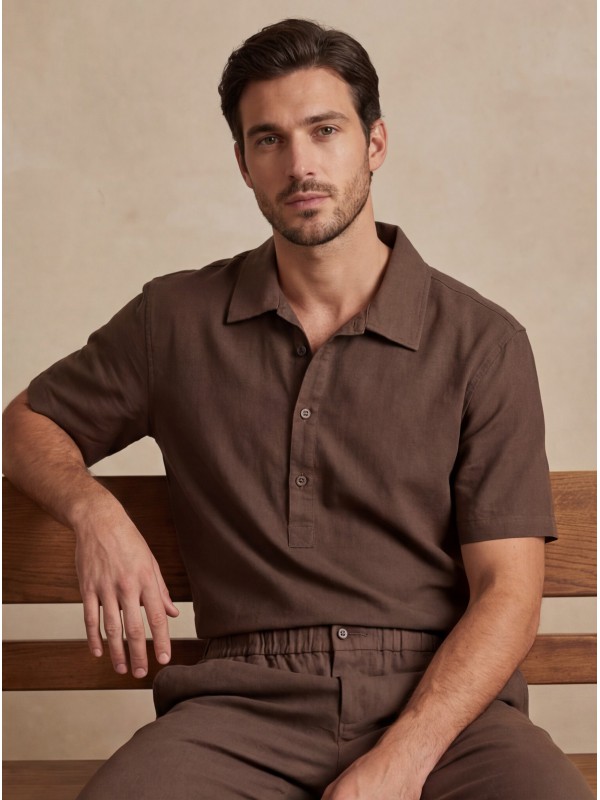 Life Style Butiken Ανδρική Πουκαμίσα LS12648524 Καφέ