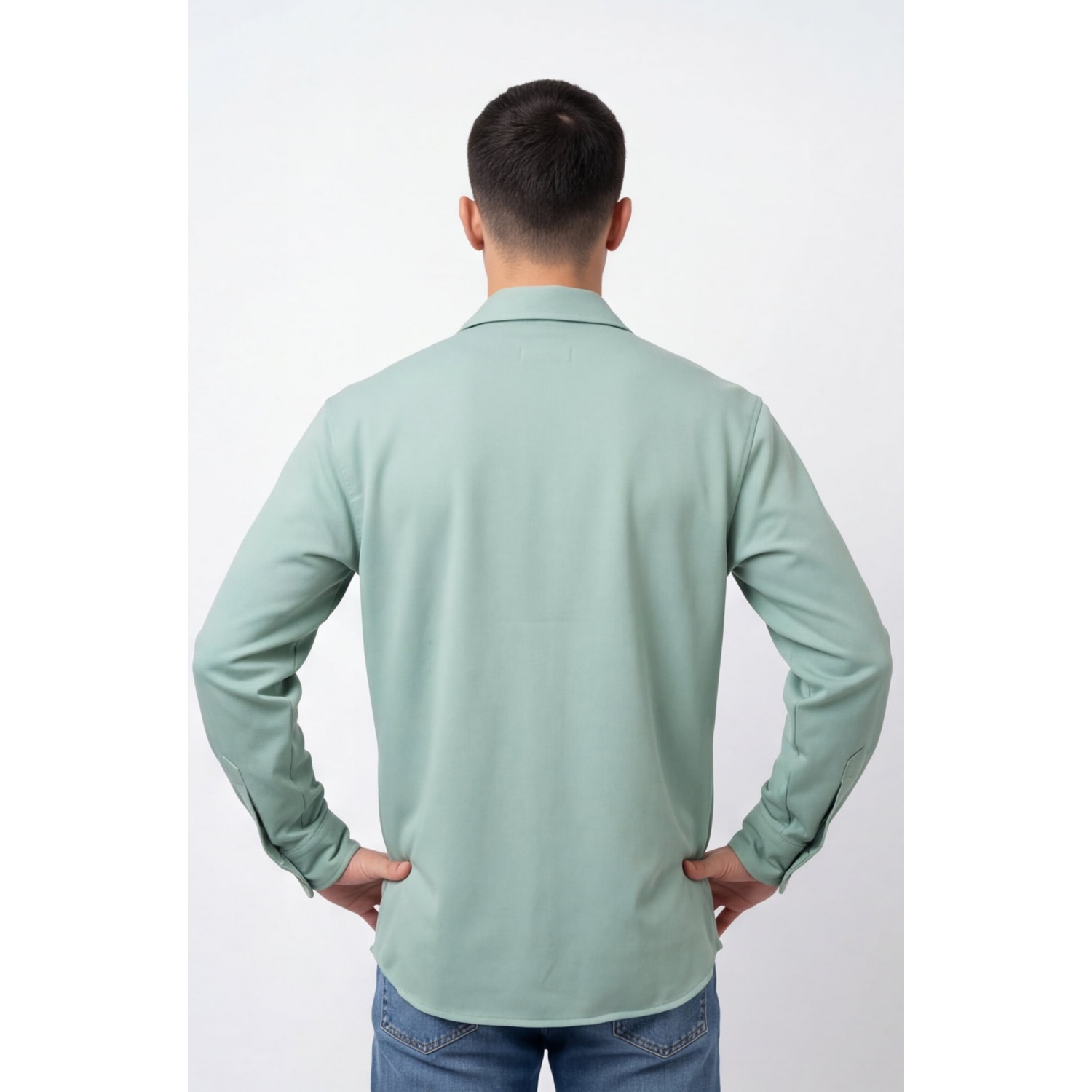 Life Style Butiken 8950/5 Μέντα Ανδρικό Μακρυμάνικο πουκάμισο Άνετη Εφαρμογή Ανδρικά