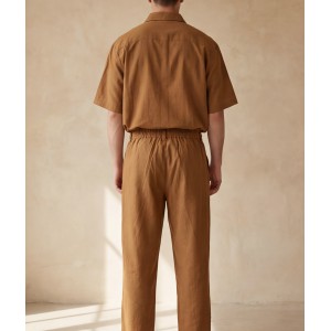 Life Style Butiken Ανδρικό Υφασμάτινο Παντελόνι με πιέτες LS1M5804 Camel