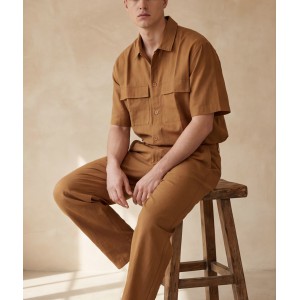 Life Style Butiken Ανδρικό Υφασμάτινο Παντελόνι με πιέτες LS1M5804 Camel