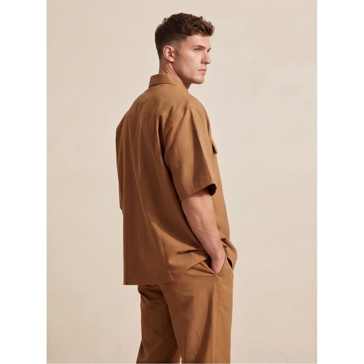 Life Style Butiken Ανδρικό Υφασμάτινο Παντελόνι με πιέτες LS1M5804 Camel