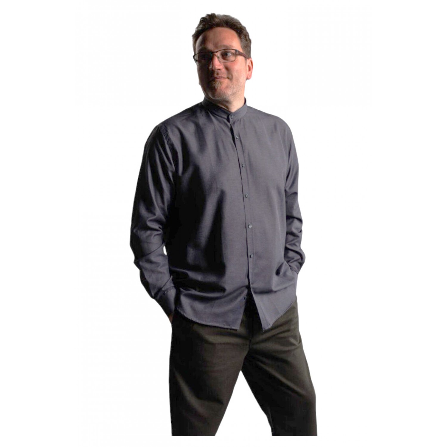 Life Style Bytiken Ανδρικό Μακρυμάνικο πουκάμισο με Μάο γιακά Regular Fit LS124715/03 Γκρι