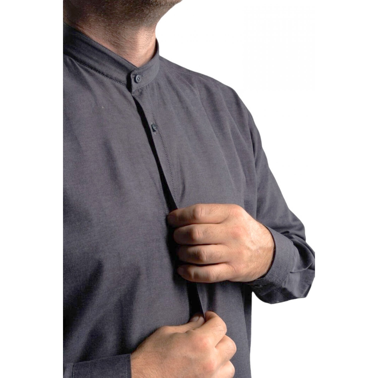 Life Style Bytiken Ανδρικό Μακρυμάνικο πουκάμισο με Μάο γιακά Regular Fit LS124715/03 Γκρι