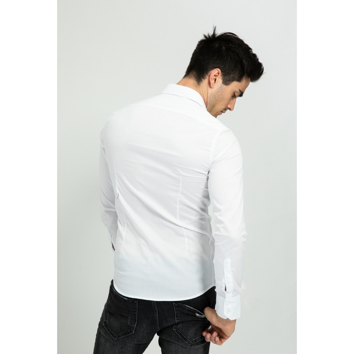 Life Style Butiken Ανδρικό Μακρυμάνικο πουκάμισο  Slim LS1NS7179 Λευκό