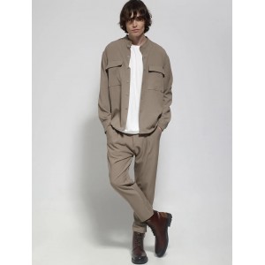 Life Style Butiken Ανδρικό Over Πουκάμισο LS12184 Μπεζ