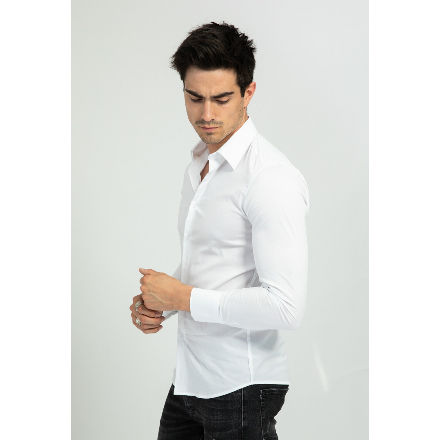 Life Style Butiken Ανδρικό Μακρυμάνικο πουκάμισο  Slim LS1NS7179 Λευκό