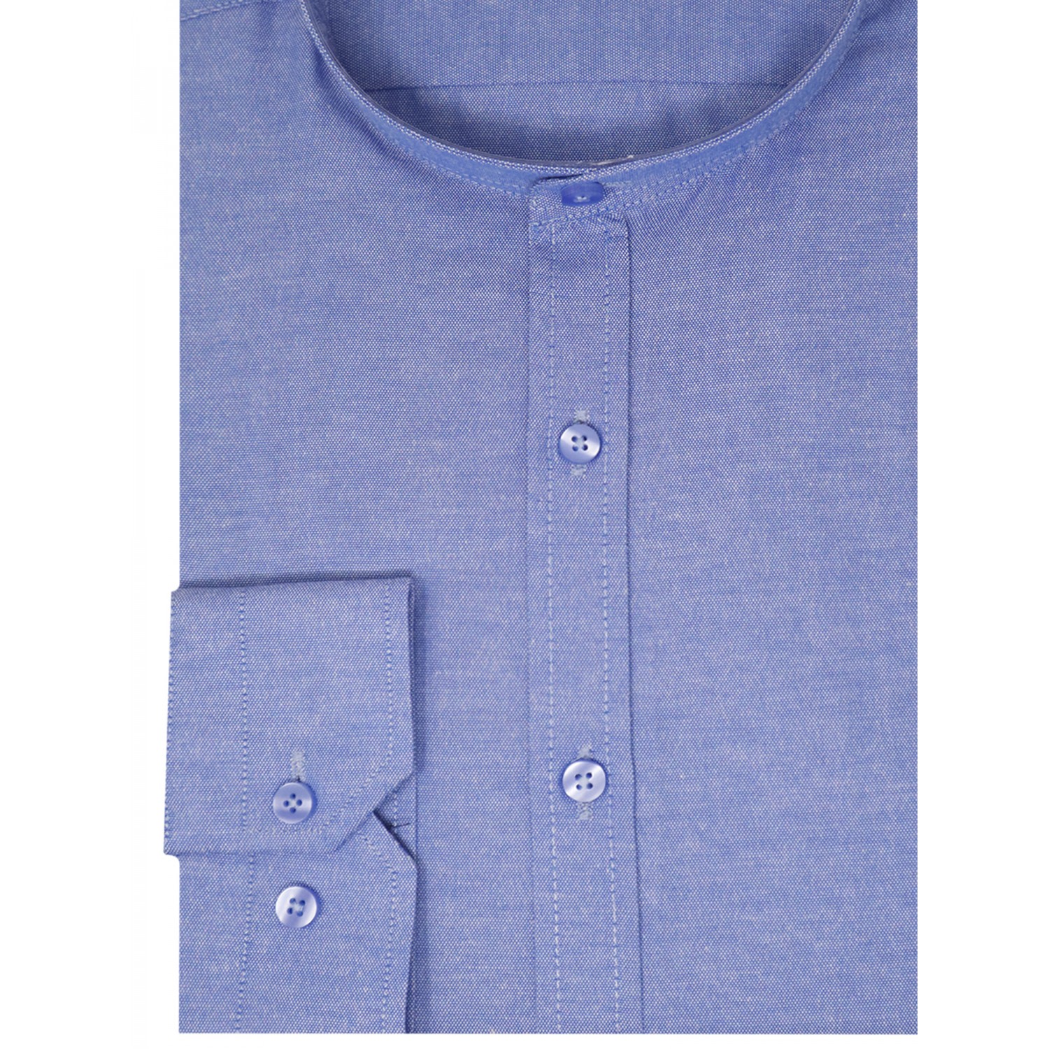 Life Style Butiken Ανδρικό Μακρυμάνικο πουκάμισο με Μάο γιακά LS123075 Σιέλ