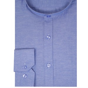 Life Style Butiken Ανδρικό Μακρυμάνικο πουκάμισο με Μάο γιακά LS123075 Σιέλ