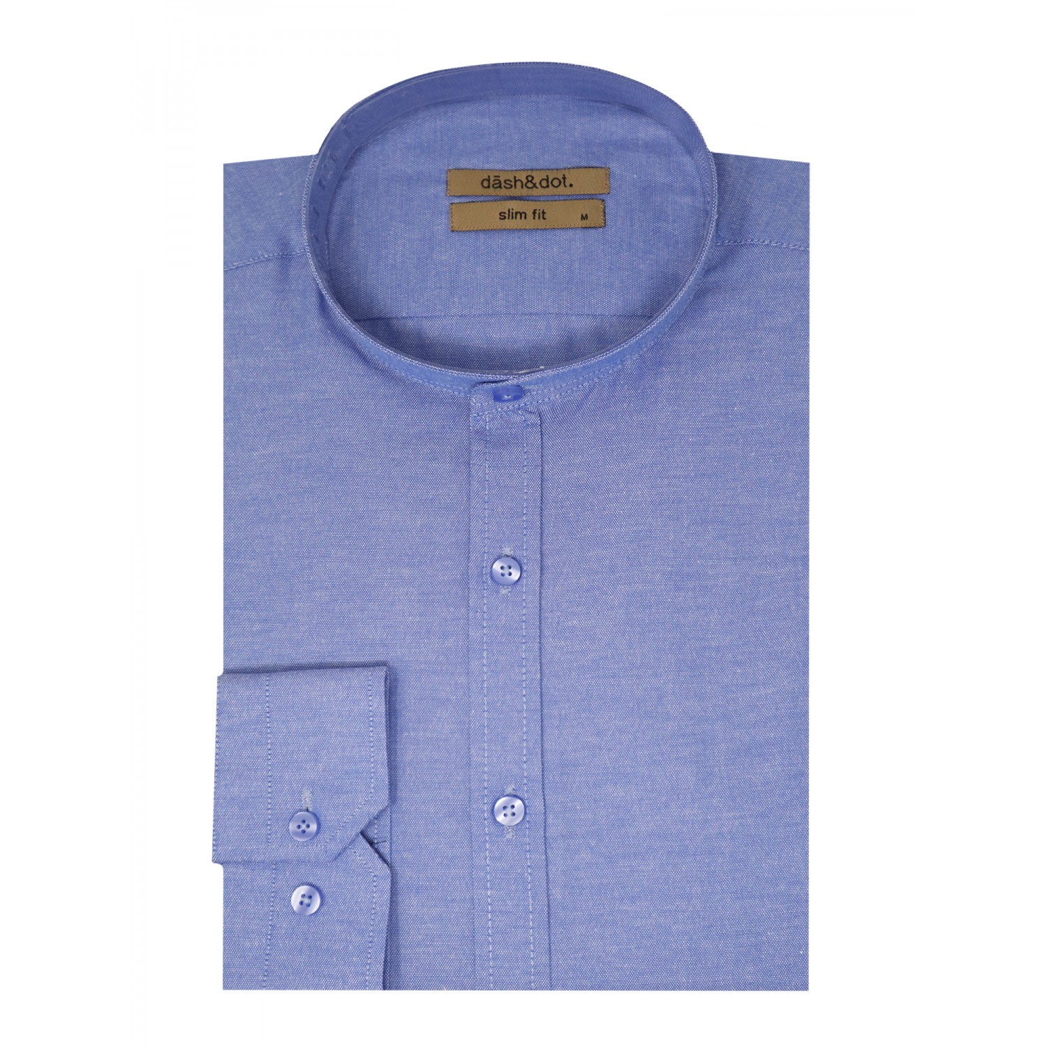 Life Style Butiken Ανδρικό Μακρυμάνικο πουκάμισο με Μάο γιακά LS123075 Σιέλ