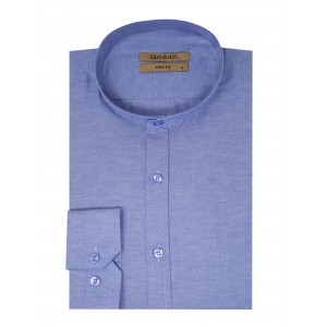 Life Style Butiken Ανδρικό Μακρυμάνικο πουκάμισο με Μάο γιακά LS123075 Σιέλ