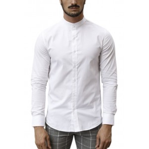Life Style Butiken Ανδρικό Μακρυμάνικο πουκάμισο Mao Super Slim LS1NS7229 Λευκό