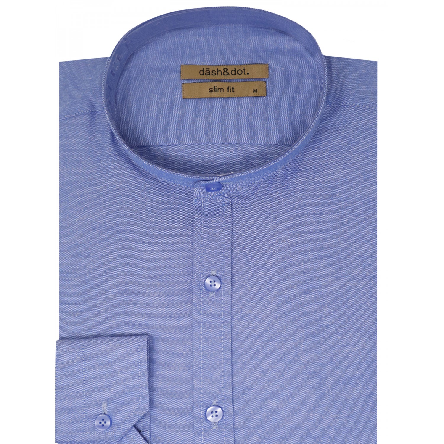 Life Style Butiken Ανδρικό Μακρυμάνικο πουκάμισο με Μάο γιακά LS123075 Σιέλ