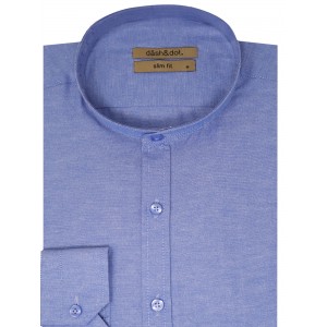 Life Style Butiken Ανδρικό Μακρυμάνικο πουκάμισο με Μάο γιακά LS123075 Σιέλ