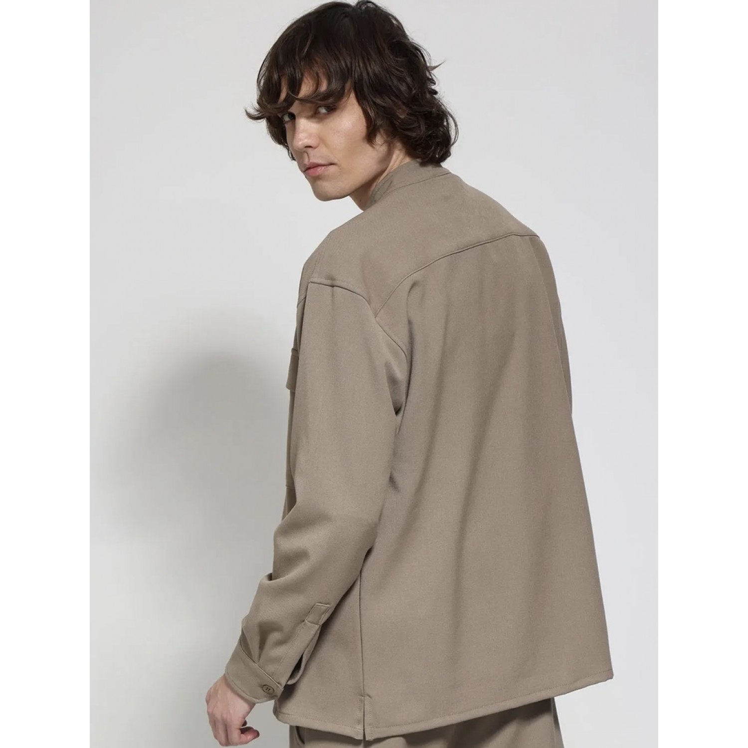 Life Style Butiken Ανδρικό Over Πουκάμισο LS12184 Μπεζ