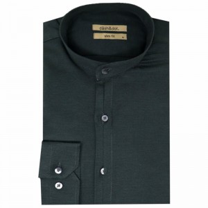 Life Style Bytiken Ανδρικό Μακρυμάνικο πουκάμισο με Μάο γιακά Slim Fit LS124669/04 Green