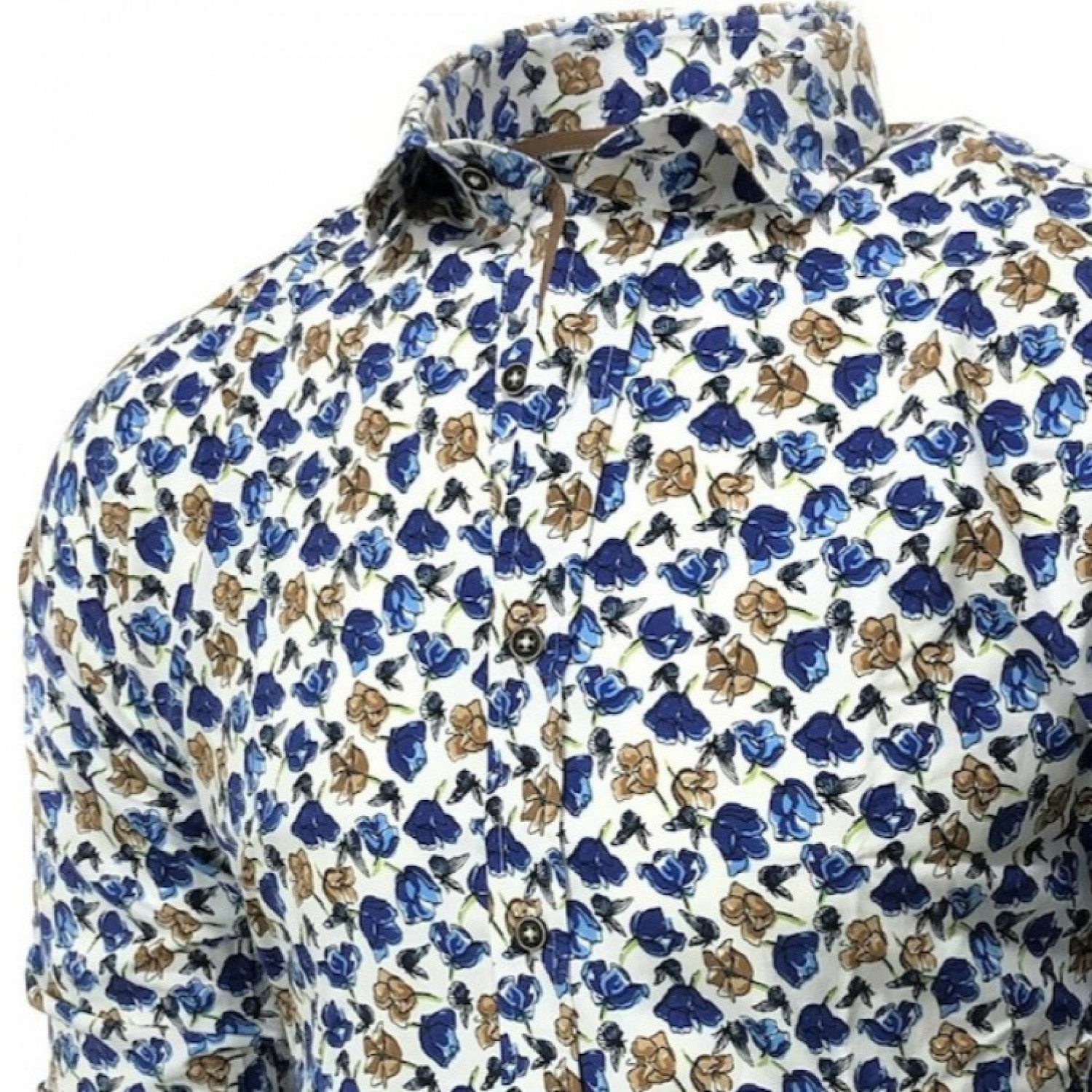 Ανδρικο πουκάμισο slim fit CND 6800/12 ΜΠΛΕ ΕΜΠΡΙΜΕ