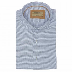 Life Style Butiken Ανδρικό Μακρυμάνικο πουκάμισο με μικροσχέδια Slim Fit LS125139 Σιέλ