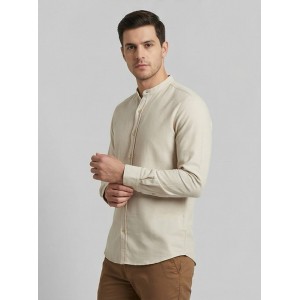 Life Style Butiken Ανδρικό Μακρυμάνικο πουκάμισο Μαο Slim LS125170 Μπεζ