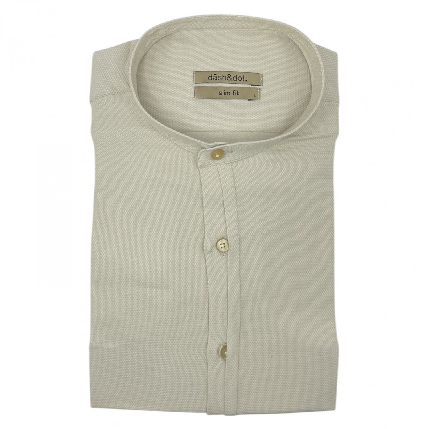 Life Style Butiken Ανδρικό Μακρυμάνικο πουκάμισο Μαο Slim LS125170 Μπεζ