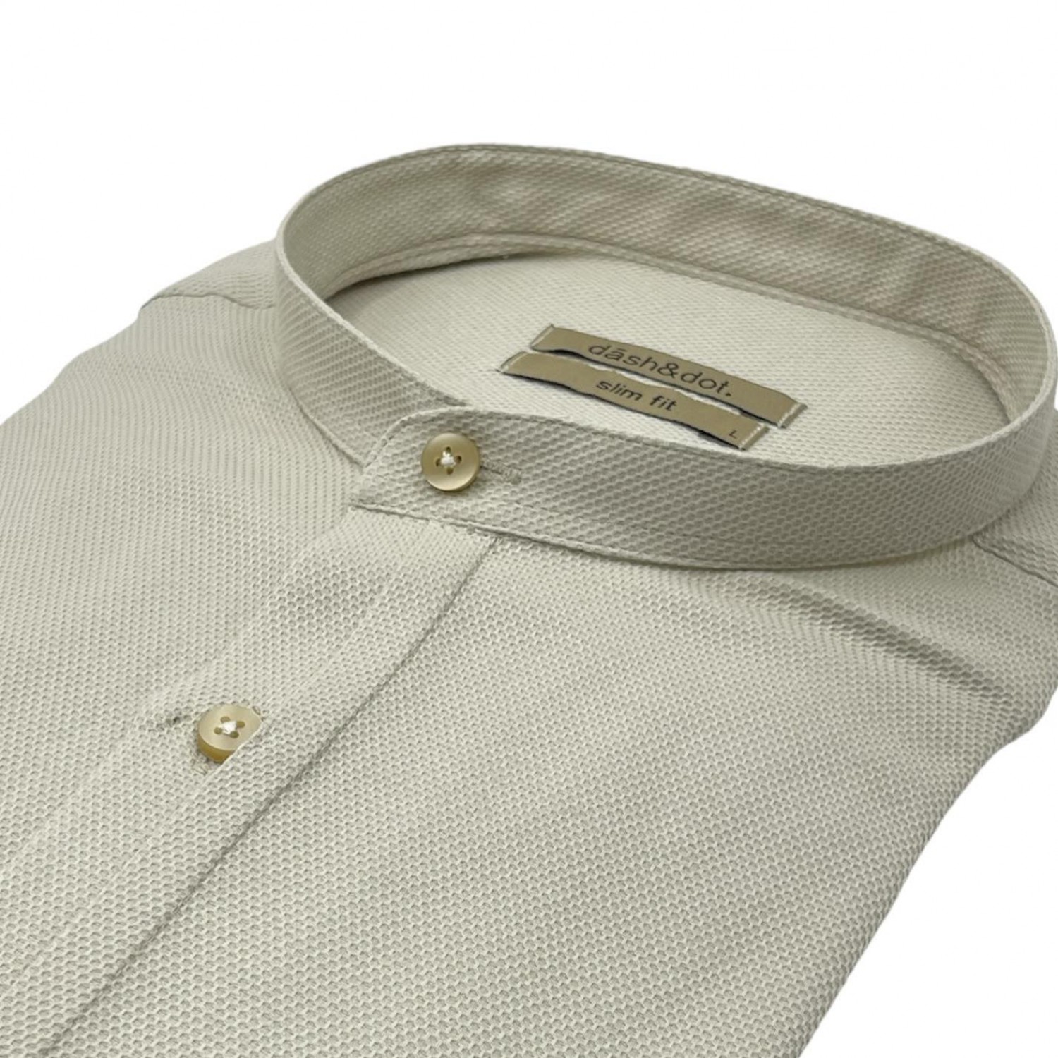 Life Style Butiken Ανδρικό Μακρυμάνικο πουκάμισο Μαο Slim LS125170 Μπεζ