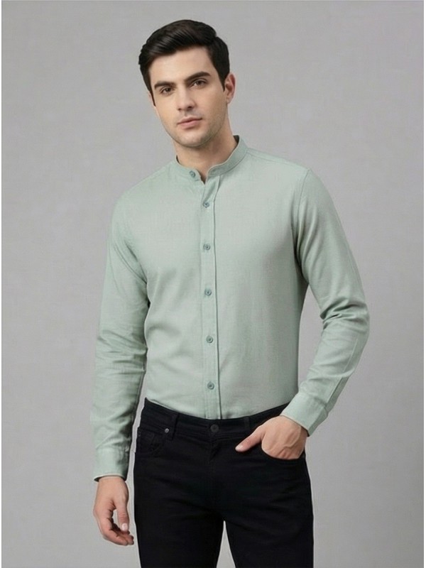 Life Style Butiken Ανδρικό Μακρυμάνικο πουκάμισο Μαο Slim LS125170 Μέντα
