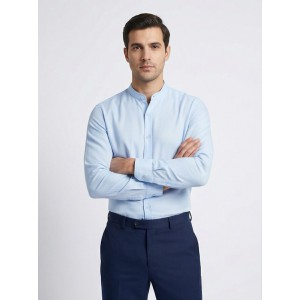 Life Style Butiken Ανδρικό Μακρυμάνικο πουκάμισο Μαο Slim LS125170 Σιέλ