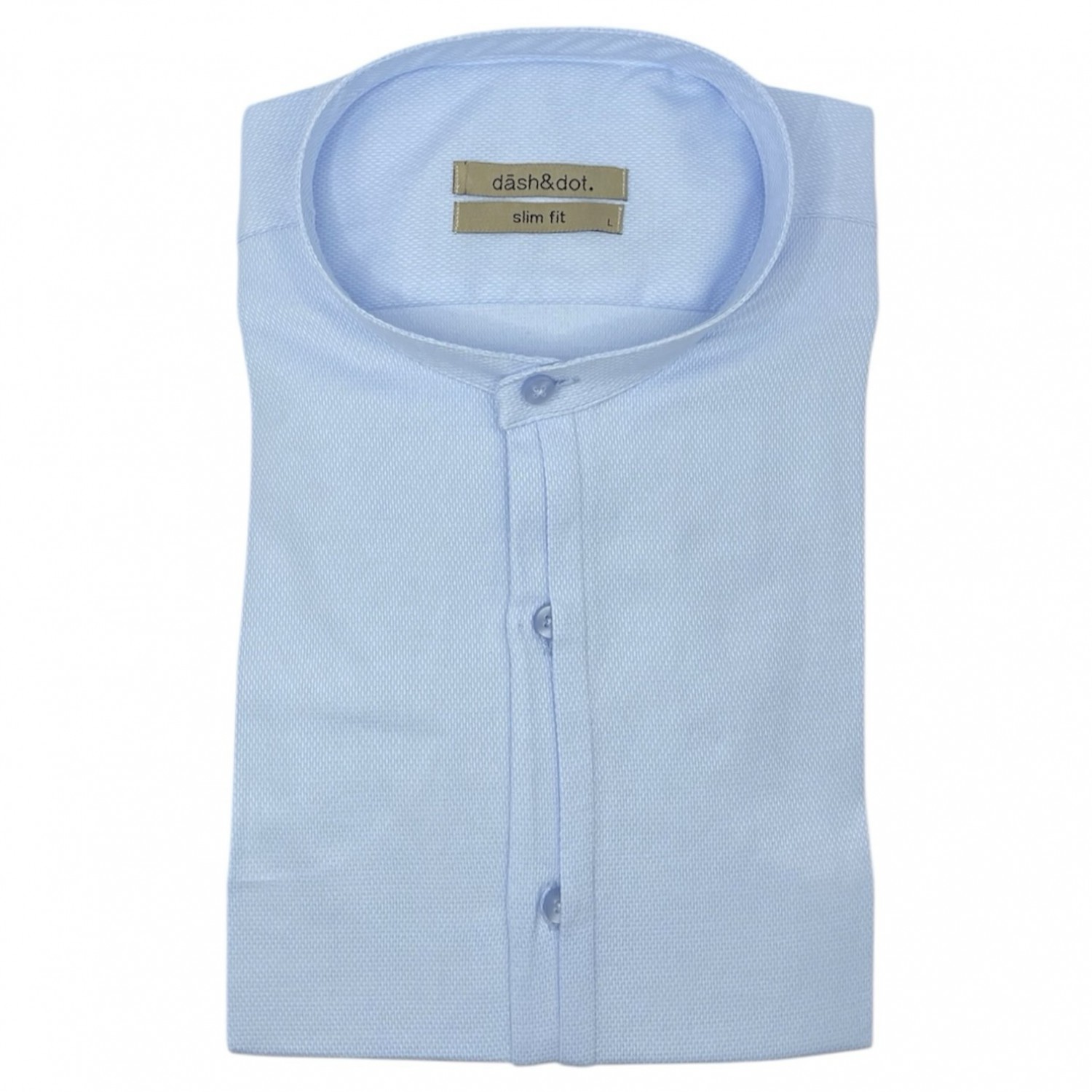 Life Style Butiken Ανδρικό Μακρυμάνικο πουκάμισο Μαο Slim LS125170 Σιέλ