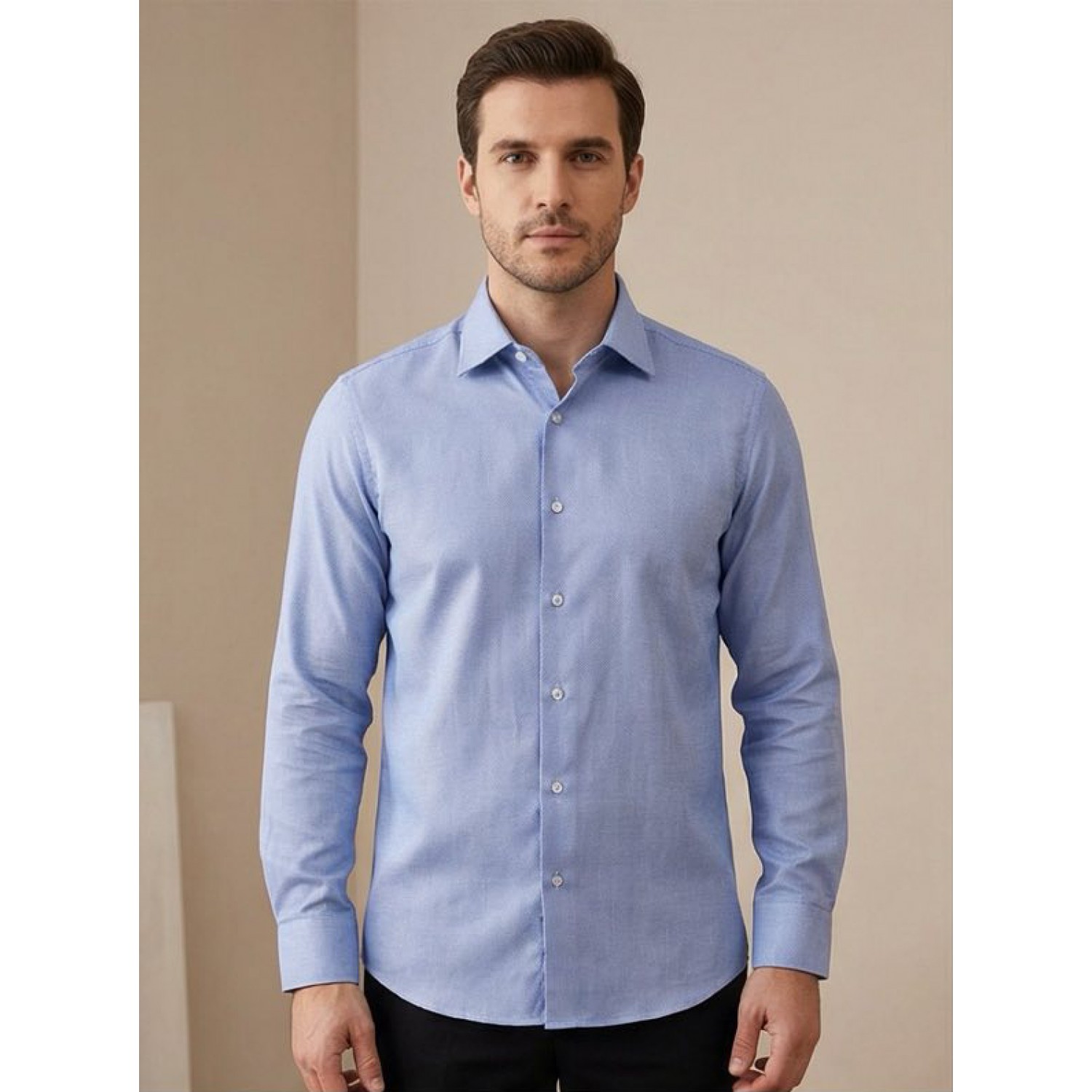 Life Style Butiken Ανδρικό Μακρυμάνικο πουκάμισο Regular Fit σε κουτί LS1DC63 Dark Σιέλ