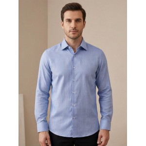 Life Style Butiken Ανδρικό Μακρυμάνικο πουκάμισο Regular Fit σε κουτί LS1DC63 Dark Σιέλ