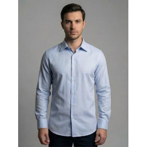 Life Style Butiken Ανδρικό Μακρυμάνικο πουκάμισο Regular Fit σε κουτί LS1C63 Σιέλ