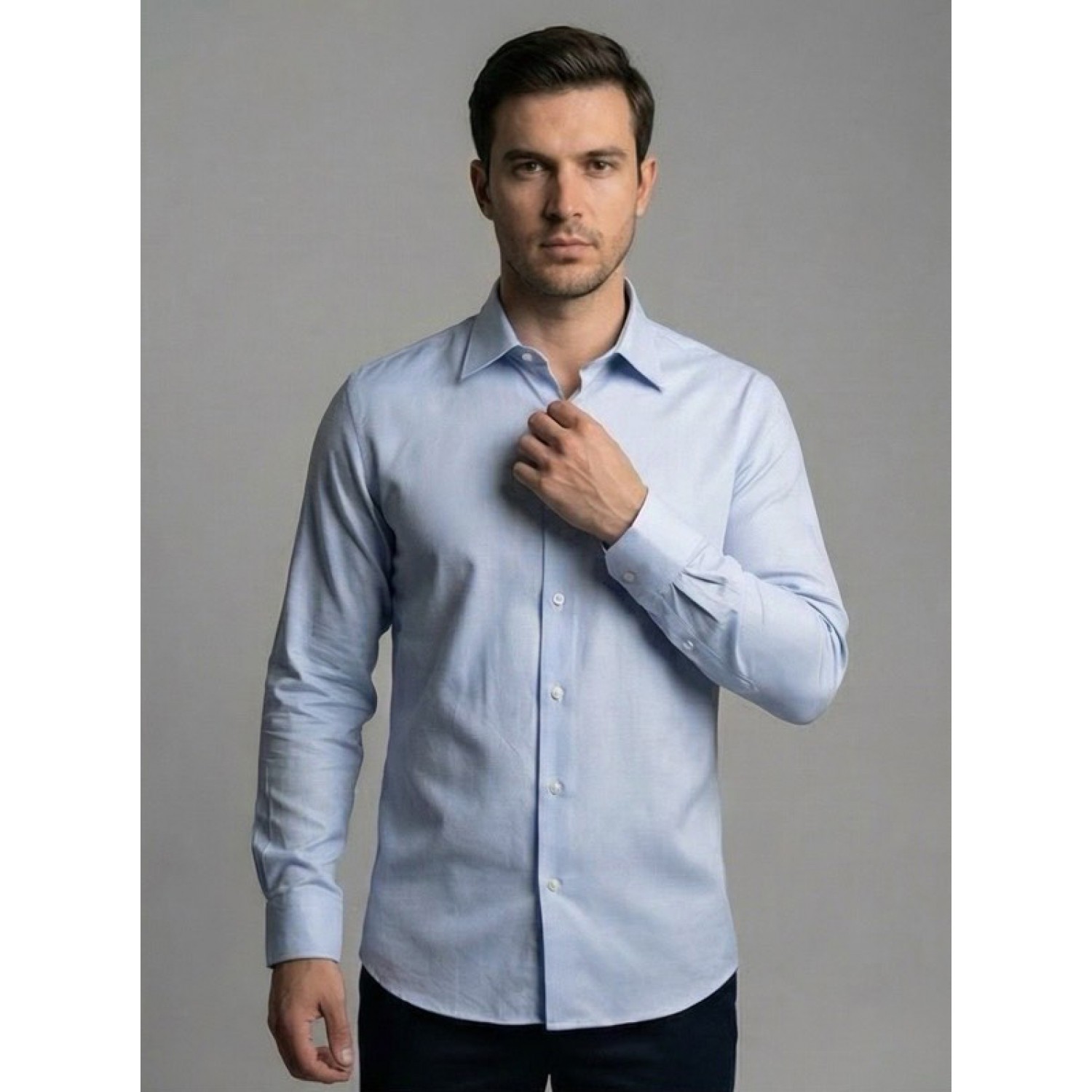 Life Style Butiken Ανδρικό Μακρυμάνικο πουκάμισο Regular Fit σε κουτί LS1C63 Σιέλ