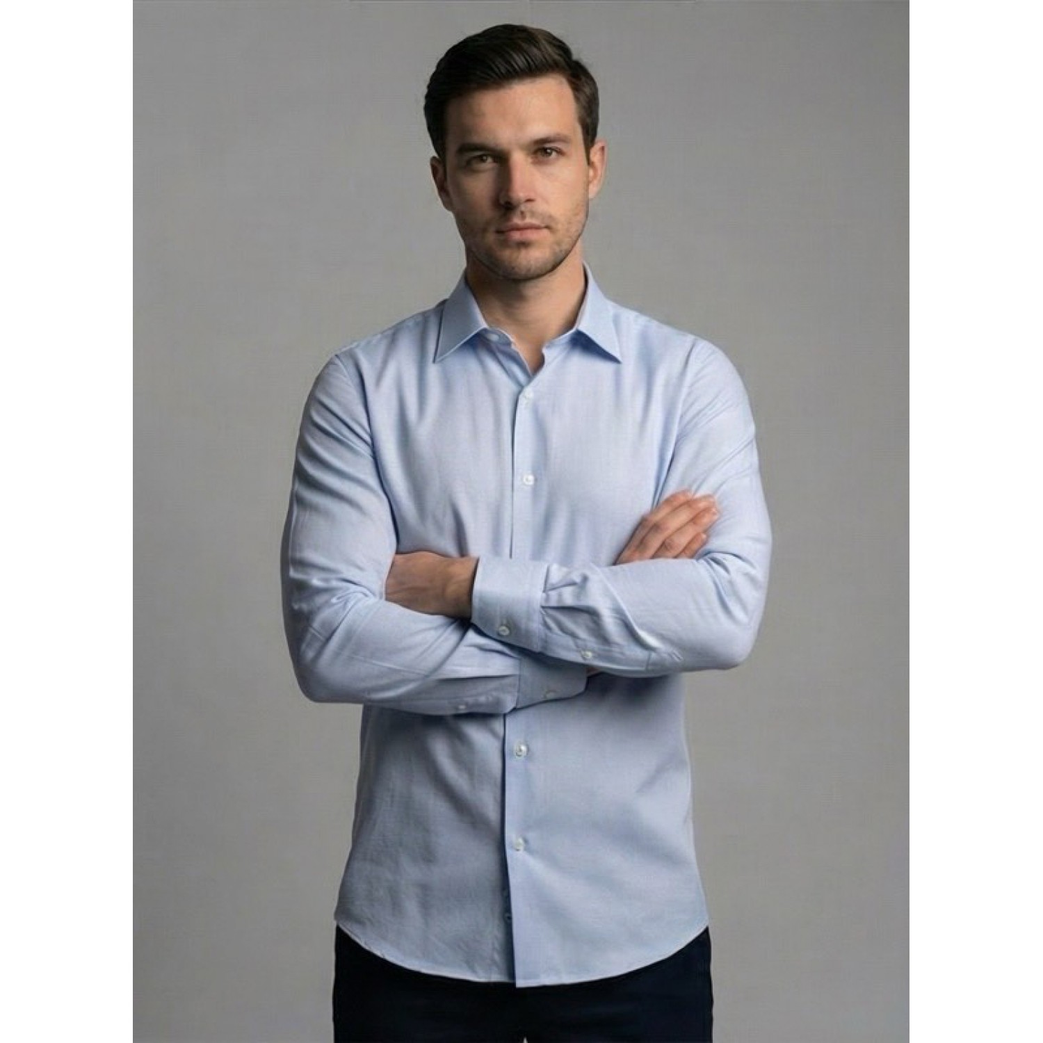 Life Style Butiken Ανδρικό Μακρυμάνικο πουκάμισο Regular Fit σε κουτί LS1C63 Σιέλ