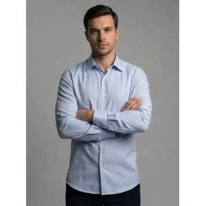 Life Style Butiken Ανδρικό Μακρυμάνικο πουκάμισο Regular Fit σε κουτί LS1C63 Σιέλ