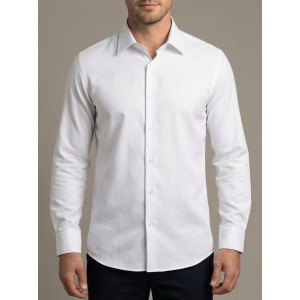 Life Style Butiken Ανδρικό Μακρυμάνικο πουκάμισο Regular Fit σε κουτί LS1C63 Λευκό