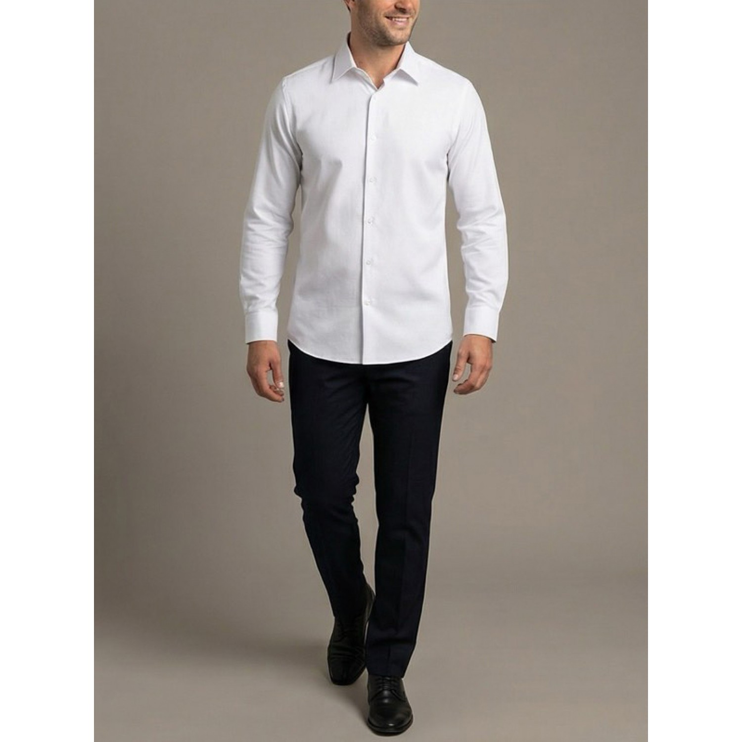 Life Style Butiken Ανδρικό Μακρυμάνικο πουκάμισο Regular Fit σε κουτί LS1C63 Λευκό