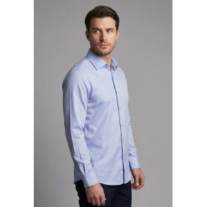 Life Style Butiken Ανδρικό Μακρυμάνικο πουκάμισο Slim Fit LS13620 Σιέλ