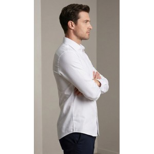 Life Style Butiken Ανδρικό Μακρυμάνικο πουκάμισο Slim Fit LS13620 Λευκό