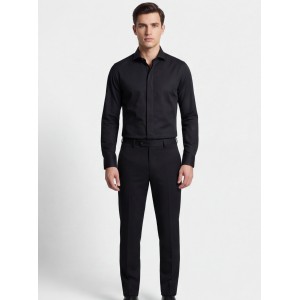 Life Style Butiken Ανδρικό Μακρυμάνικο πουκάμισο Slim LS124014 Μαύρο