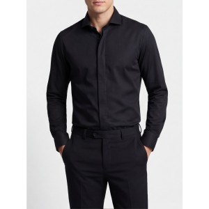 Life Style Butiken Ανδρικό Μακρυμάνικο πουκάμισο Slim LS124014 Μαύρο